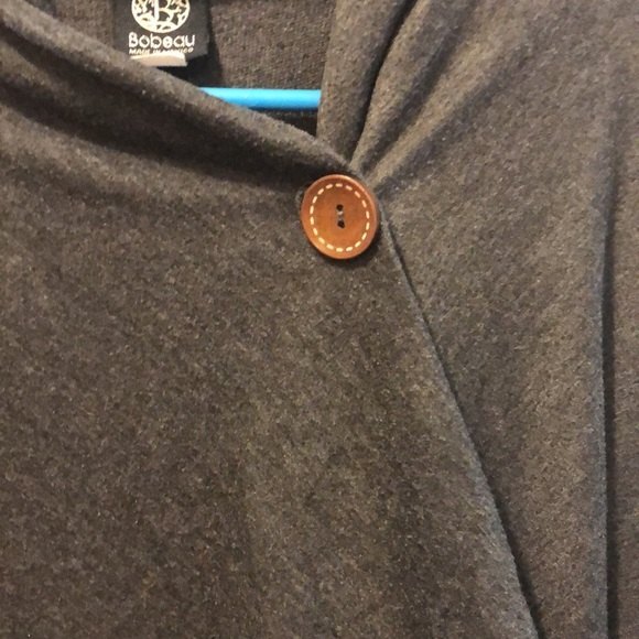 Bobeau one button wrap cardigan size small grey long sleeve - Picture 6 of 6